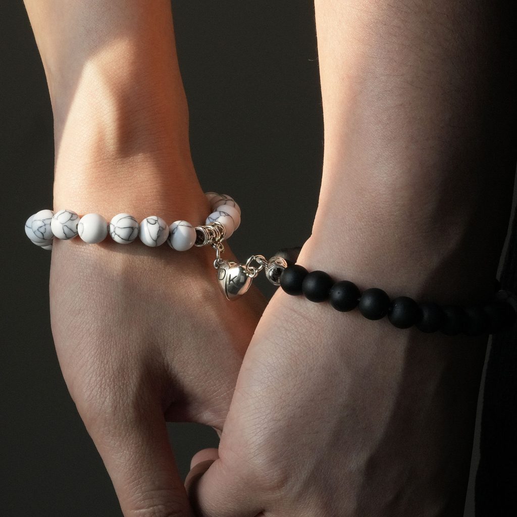 Custom Couple Initial Magnetic Bracelet Engraved Matching Gift